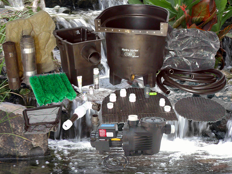 Dolphin Series 16'x16' pond kit and C-6300-2B external pump