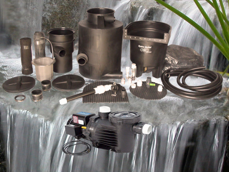 Marlin Series pondless waterfall with 15' stream kit and C-3540-2B external pump