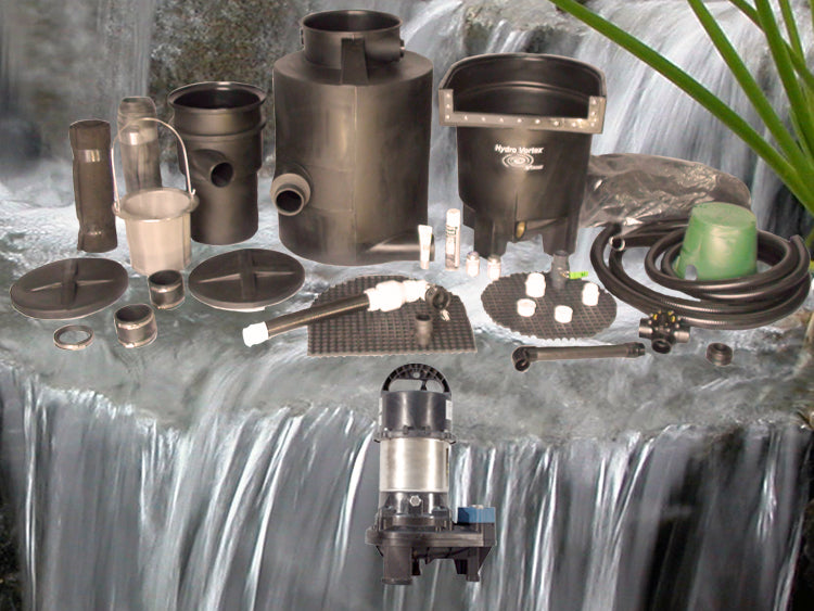 Marlin Series pondless waterfall with 20' stream kit and SH-4020 submersible pump with HydroFlush backwash system