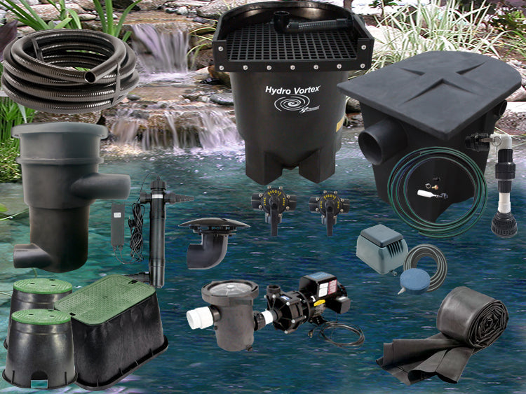 Ahi Series 8x11 Hybrid Pond Kit with C-2100 external pump and Auto Fill Kit