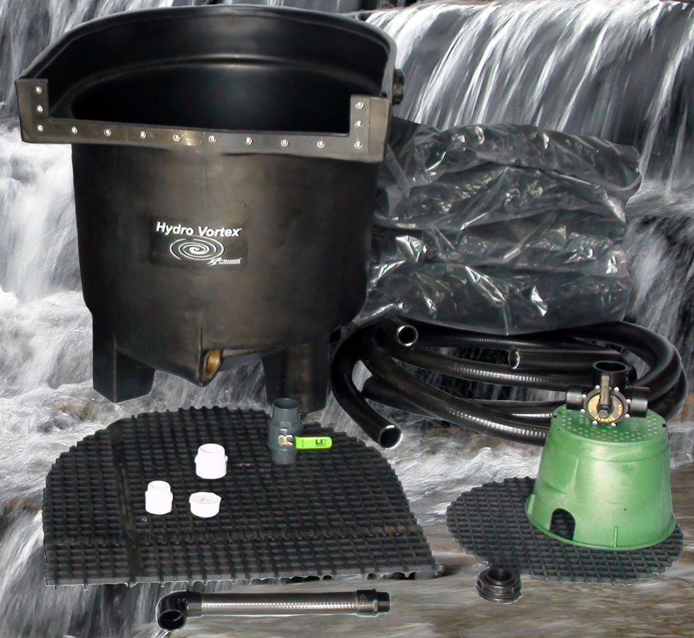 Dolphin Hydro Vortex™ large waterfall filter with HydroFlush™ self-cleaning backwash system.