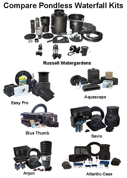 Compare brands of pondless waterfall kits