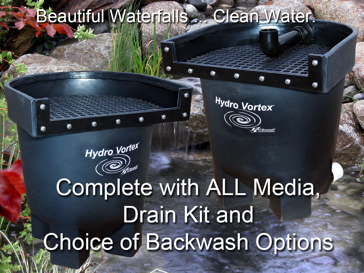 Ahi Hydro Vortex filters create beautiful waterfalls
