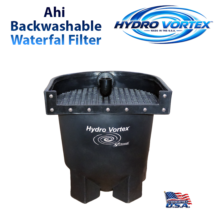 Ahi Hydro Vortex™ 16-inch biological waterfall filter for ponds and pondless waterfalls.