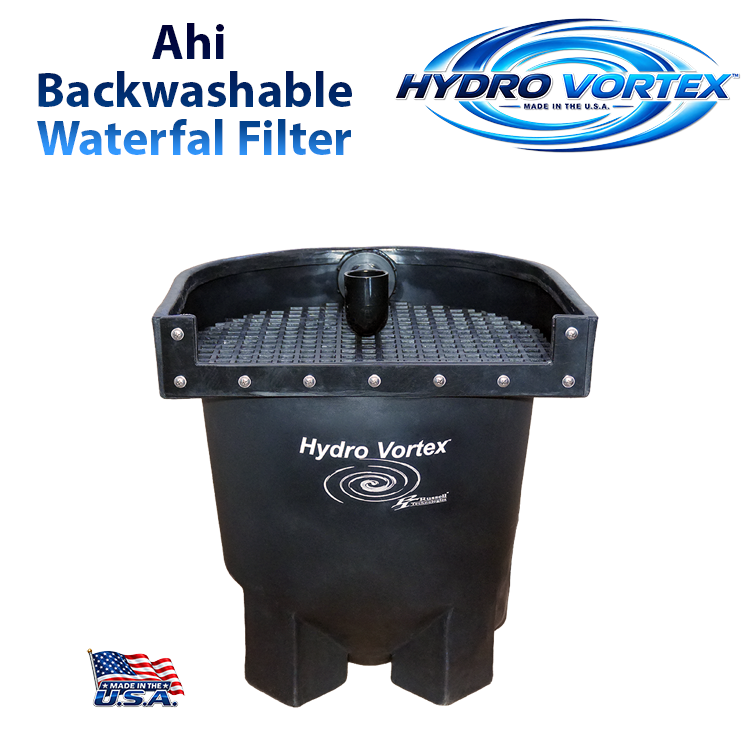 Ahi Hydro Vortex™ 16-inch biological waterfall filter for ponds and pondless waterfalls.