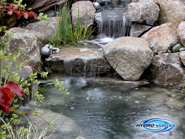Beautiful waterfalls created using an Ahi Hydro Vortex™ waterfall filter