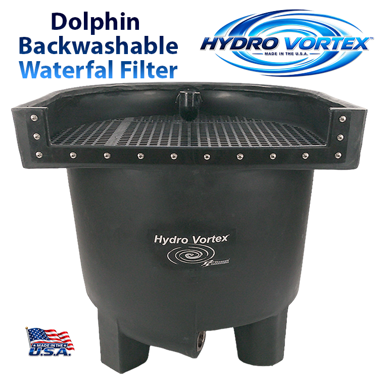 Dolphin Hydro Vortex™ 25-inch biological waterfall filter for ponds and pondless waterfalls.