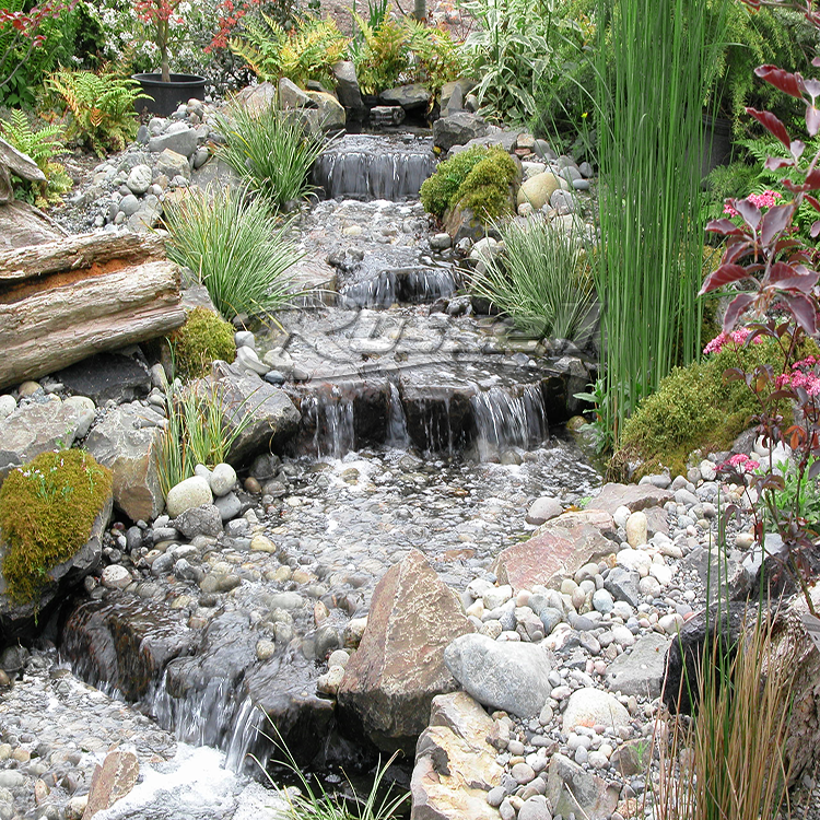 Dolphin Series HydroPure™ Filtered Pondless Systems create beautiful easy to maintain waterfalls and streams.