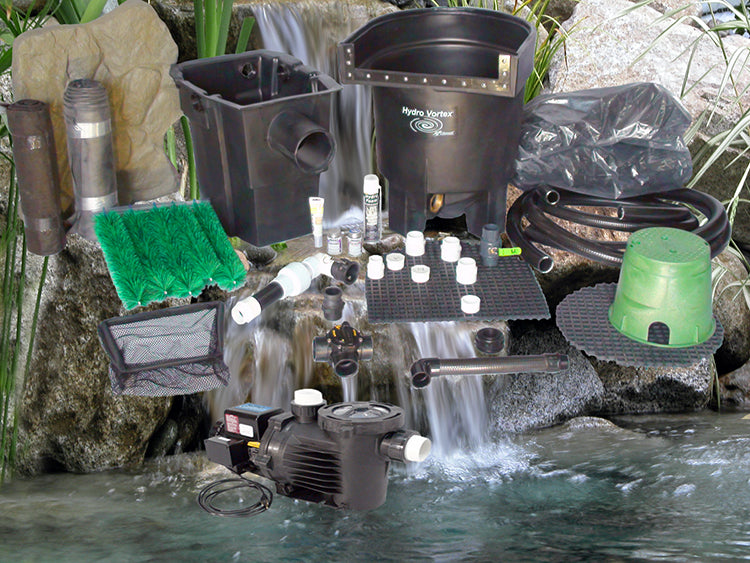 Marlin Series 11'x11' pond kit and C-3540-2B external pump with HydroFlush backwash system