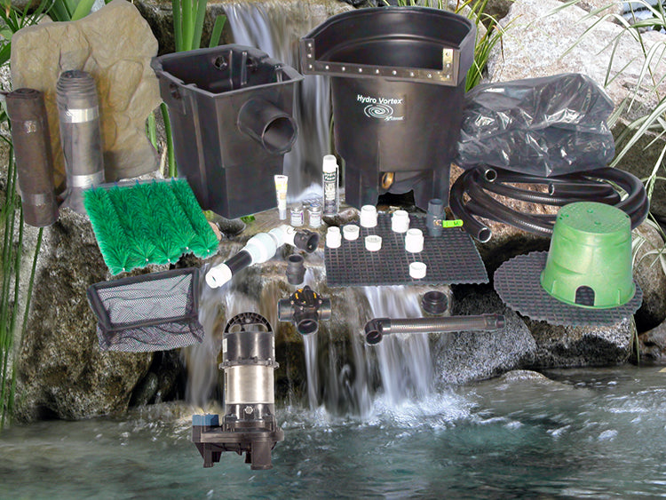 Marlin Series 11'x16' pond kit and SH-4020 submersible pump with HydroFlush backwash system