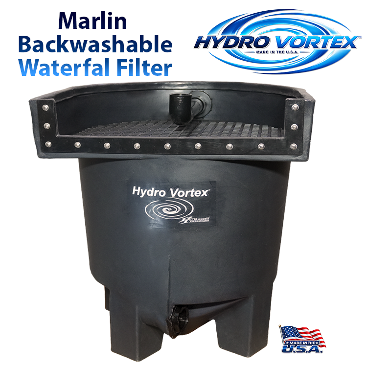 Marlin Hydro Vortex™ 20-inch biological waterfall filter for ponds and pondless waterfalls.