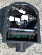 Small pond skimmer with room for multiple pumps and an auto fill valve
