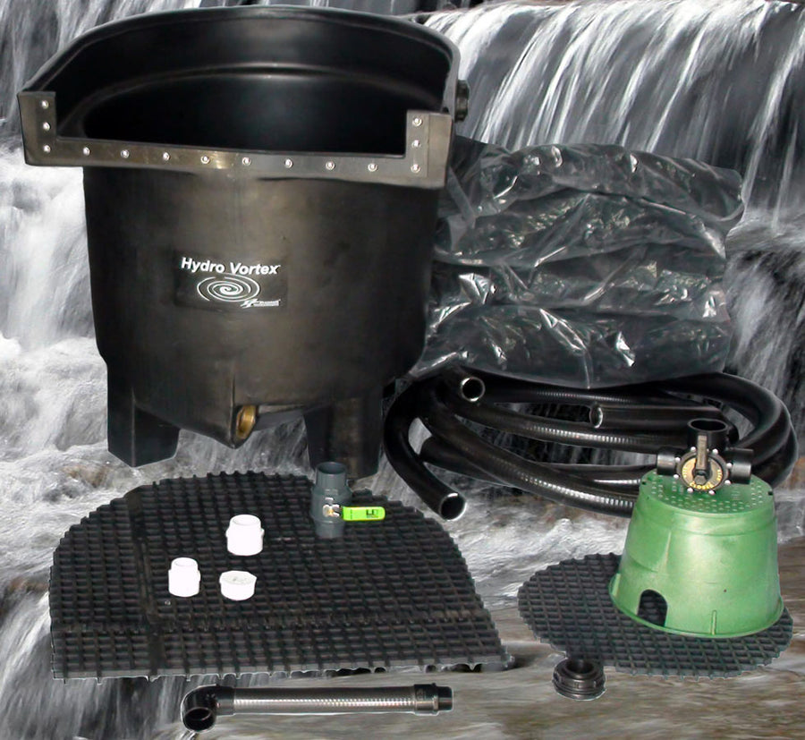 Dolphin Hydro Vortex™ large waterfall filter with HydroFlush™ self-cleaning backwash system.